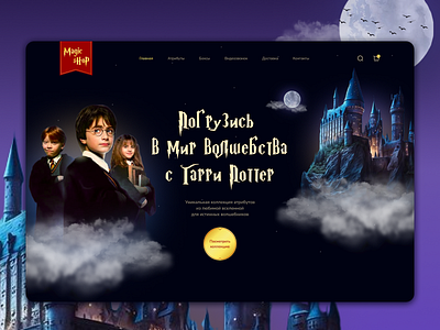 Landing Page for the Harry Potter store 3d animation branding graphic design logo motion graphics ui