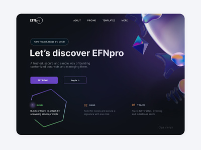 Hero for EFNpro branding darktheme design designthinkig efnpro landing page ui uofa user interface uxui uxui design web design