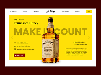 Jack Daniel's Whisky Product Page branding business website landing page product page ui uiux user interface ux web design website website design whiskey wine