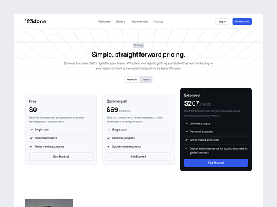 Pricing Page 123done clean design system figma minimalism page pricing template template ui kit ui ui kit web web design webdesign