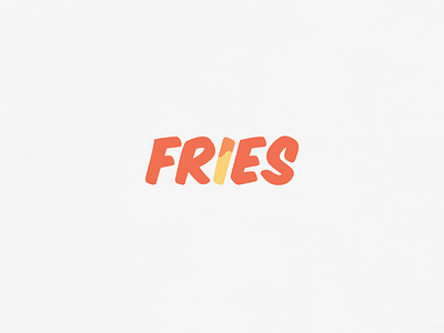 Fries | Typographical Poster food fries graphics illustration poster sans serif simple text typography word