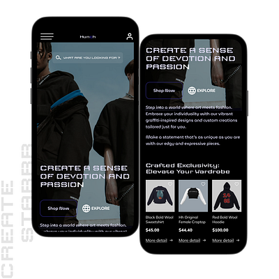 Hunch Fashion Conceptual Website Design. animation design e commerce fashion landing page logo ui web design