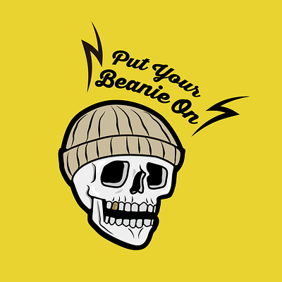 Put Your Beanie On Skull branding graphic design illustration logo skull vector