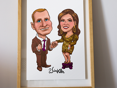 25th anniversary wedding 25th anniversary wedding 2d caricature casamento decoração familia family illustration painting