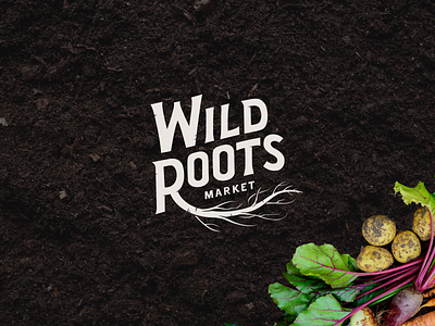 Wild Roots branding grocery logo market roots santa cruz typography