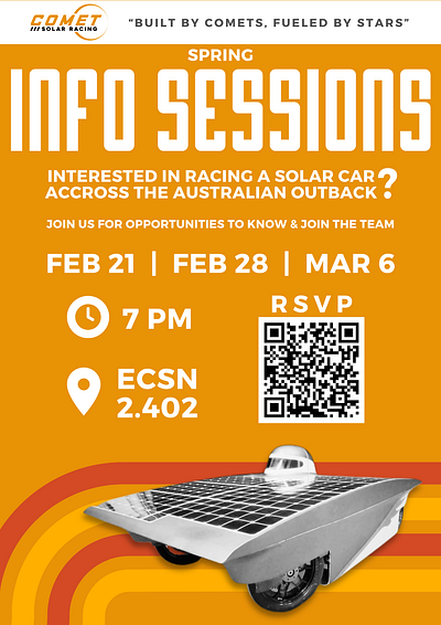 Comet Solar Racing Poster graphic design poster