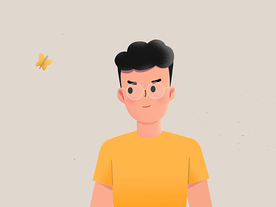 Annoying butterfly 2d 2d animation ae after effects aftereffects character animation duik gif head rigg joystick and sliders loop motion motion graphics
