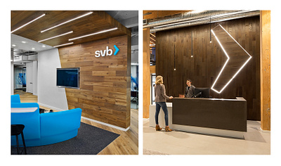 SVB - Rebrand - Office Environmental Design art direction bank banking brand application brand design branding design finance fintech graphic design logo logo design office silicon valley silicon valley bank svb visual identity