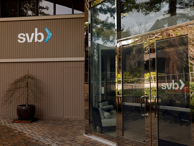 SVB - Rebrand - Office Exteriors 2 art direction bank banking brand application brand design branding design finance fintech graphic design logo logo design office silicon valley silicon valley bank svb visual identity