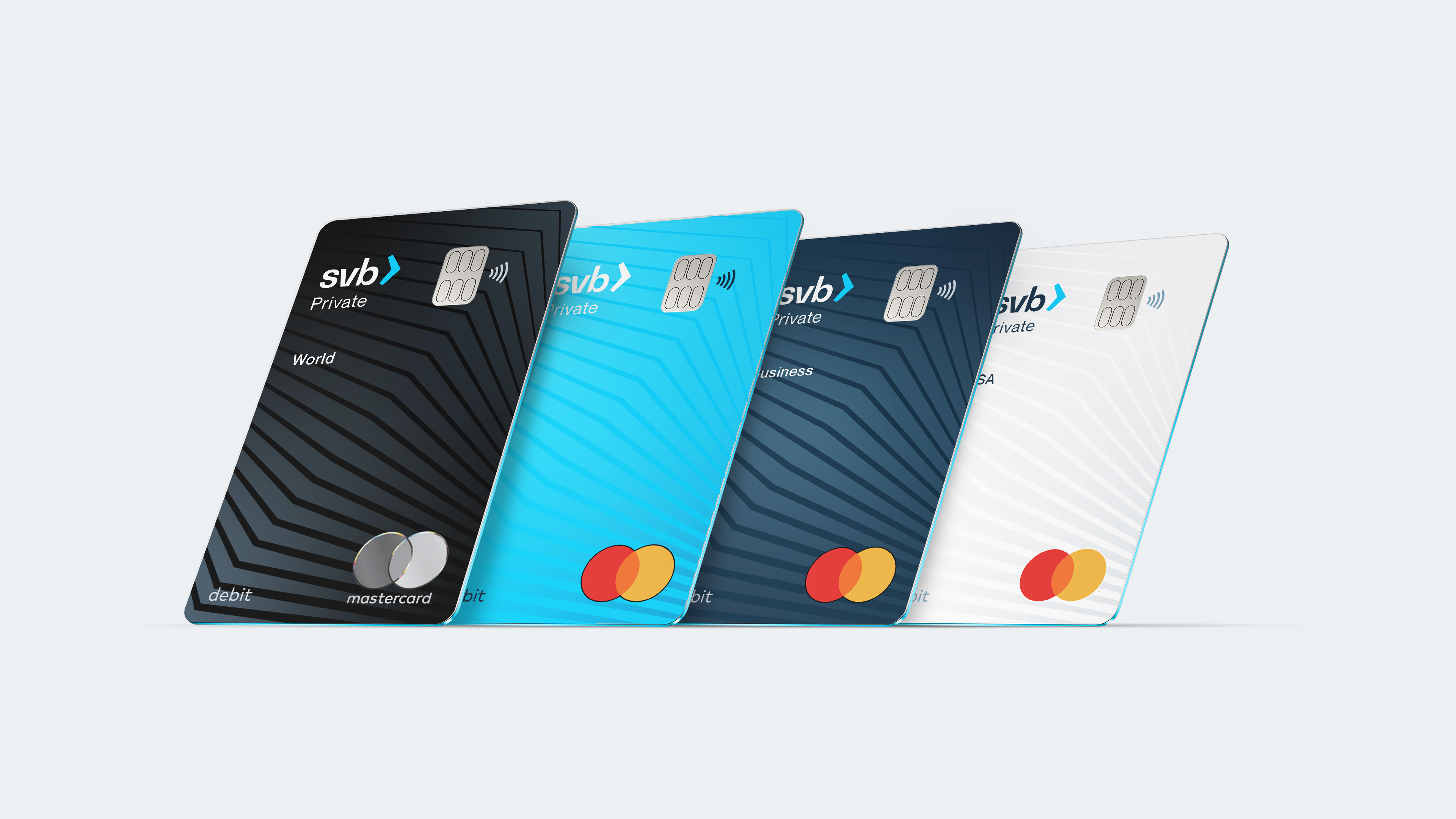 Silicon Valley Bank - Rebrand - Card Suite art direction bank banking brand application brand design branding card card suite credit card debit card design finance fintech graphic design logo logo design silicon valley silicon valley bank svb visual identity