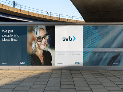 SVB - Rebrand - Out of Home Advertising art direction bank banking brand application brand design branding design finance fintech graphic design logo logo design ooh out of home outdoor advertising silicon valley silicon valley bank svb visual identity