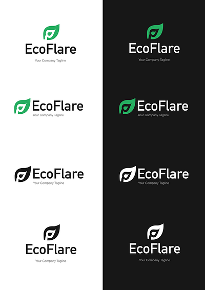 EcoFlare Logo - Leaf and Flare Vector branding ecoflare flare graphic design illustration leaf logo logo concept vector