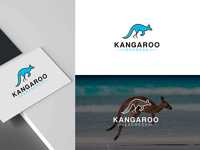 Kangaroo express logo design. Transport agency logo . agency branding delivery express fast graphic design illustration kangaroo kurier logo marketing transport vector