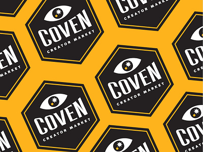 Coven Branding badge branding eyeball graphic design logo yellow