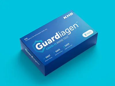 Guardiagen Visual Identity badge blue branding covid graphic design icon logo medical packaging pharma shield