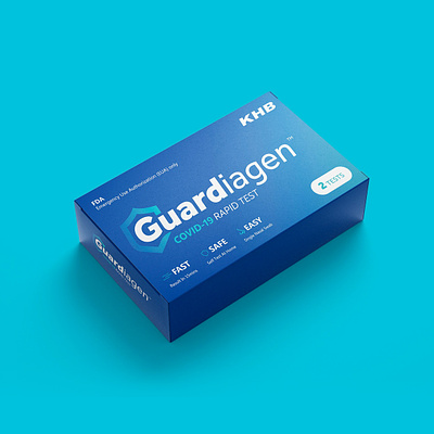 Guardiagen Visual Identity badge blue branding covid graphic design icon logo medical packaging pharma shield