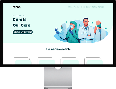 Ethos Hospital Web UI graphic design ui website designing