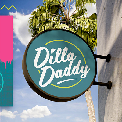 Dilla Daddy Branding badge branding food truck lockup logo design signage wordmark