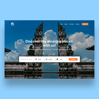 Travel Website UI app branding design graphic design illustration logo ui uiux ux