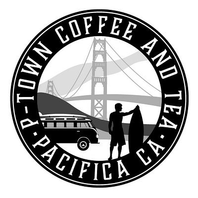 P-TOWN COFFEE & TEA branding graphic design logo