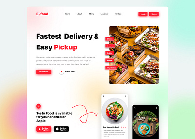 Food Landing Page food website landing page ui design website