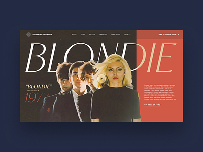 CTC#003 – Blondie hero section music typography ui webdesign