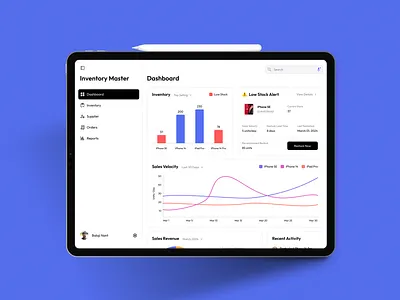 Inventory Management App for iPad app design creative design dashboard design data visualization design for ipad design innovation design process digital product design freelance designer freelance oppurtunities interactive design inventory management ipad app design mobile app design saas design tech app design ui ux design user experience user interface visual design