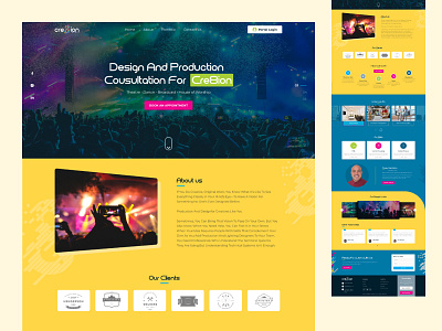 Party - Events Website Design blue creative event landing page occation party responsive ui ui ux ux website yellow