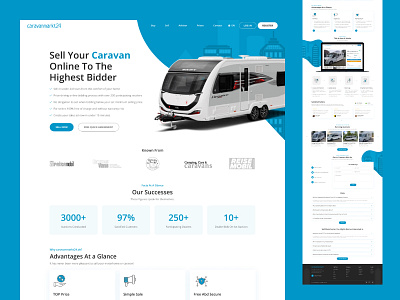 Carvan - Sell Website Design auctions blue carvan creative landing page purchase responsive sell ui ui ux ux website