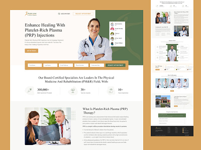 Doctor - Clinic Website Design clinic creative doctor gold green injection landing page phusiatrists plasma responsive spine sports phyicians ui ui ux ux website
