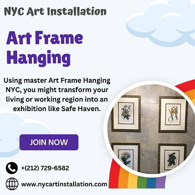 Art Frame Hanging NYC art installation arthanging design