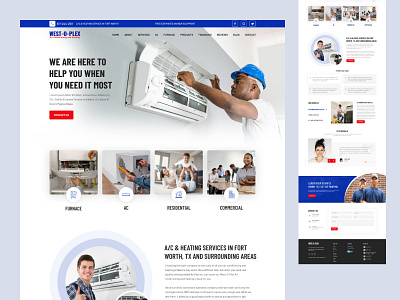 Air Conditioning And Heating Website Design ac airconditioning creative heating home landing page responsive ui ui ux ux website