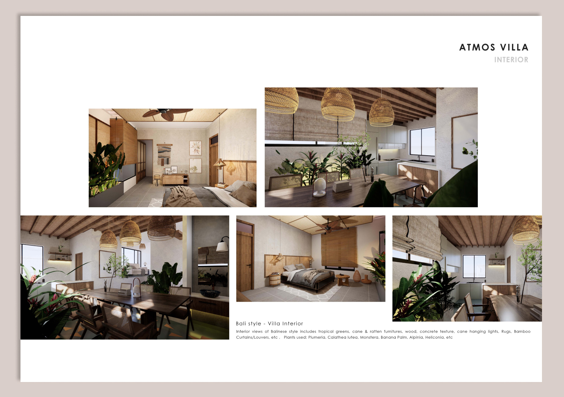 Architecture - Villa Interior 3d architecture bali style interior planning portfolio presentation villa