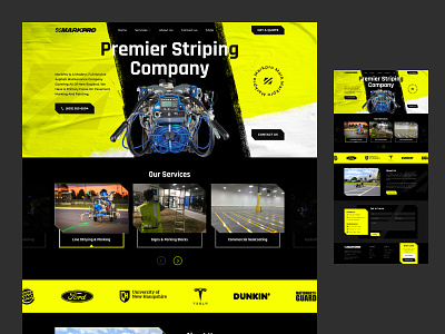 Stripin Company Website Design cretive dark theam landing page product responsive road work striping striping company ui ui ux ux website yellow