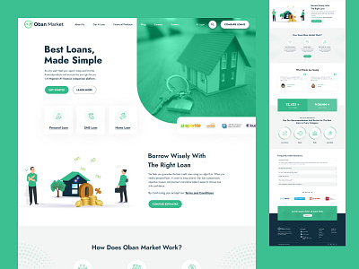 Home Loan - Loan Website Design creative green home loan landin page loan responsive ui ui ux ux website