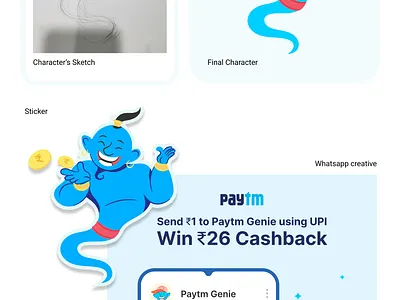 Character Design - Paytm Genie app branding character character design character illustration design genie illustration illustration ux ui sketch stickers ui vector