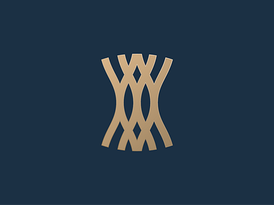 Logo concept - Gold crossing lines confluence crossing gold lines minimal