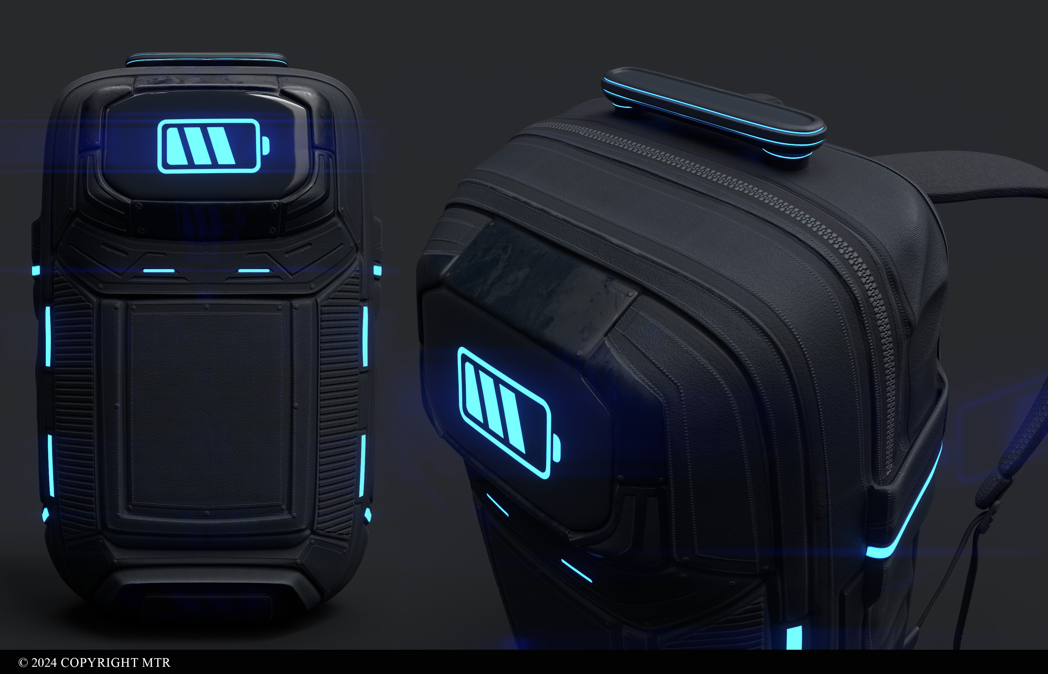 Futuristic Sci-Fi Backpack 3d 3d art 3d modeling assists backpack digital art future modern props rendering sci fi sculpting