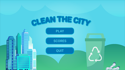 "Clean The City" Game UI graphic design ui