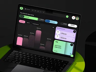 Finwise Fintech SAAS App Dashboard Design darkmode dashboard dashboard design fintech fintech app saas