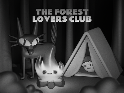 The forest lovers club - 3d illustration 3d character illustration