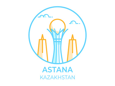 Astana city icon design affinity designer astana city flat icon illustration kazakhstan line vector