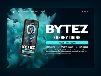 Bytez Energy — Design Exploration branding cyberpunk energy drink landing page ui web design