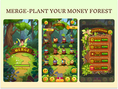 Merge - A Money Plantation Game collaborate designtrend gamedesign gameui mobilegamedesign ui uidesign ux
