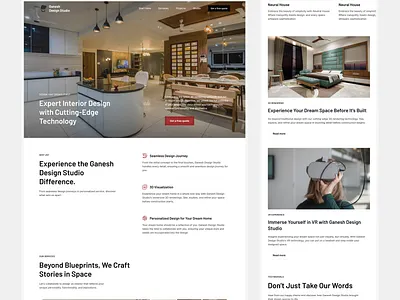 Interior Design Studio Website Design architects clean design interior design studio interior design website minimal modern ui website