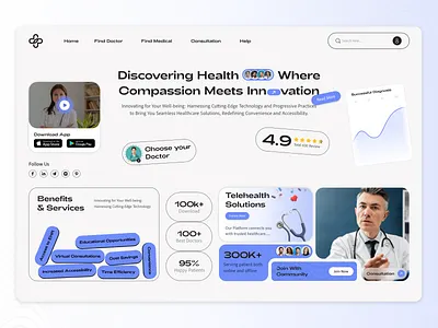 Telemedicine Landing Page Design doctor health control healthcare website landing page design medical website minimal online meeting telehealth telemedicine telemedicine landing page web design