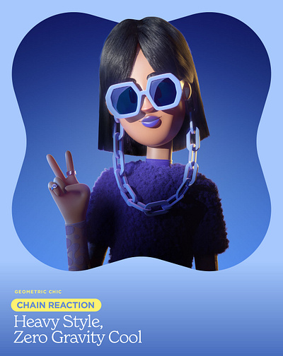 Chain Reaction 3d branding cgi character design foreal illustration