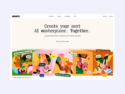 AI collaboration landing page ai dalle design graphic graphic design illustration midjourney