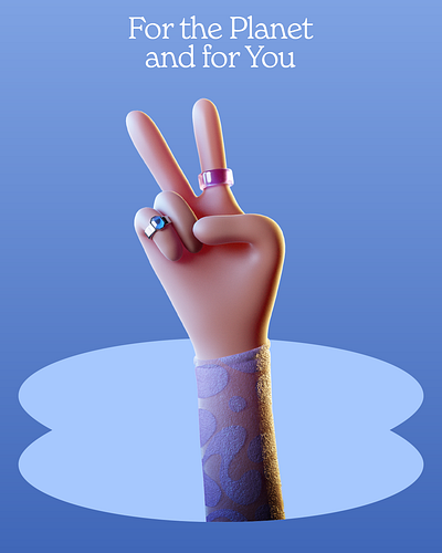 Peace 3d branding cgi character design foreal illustration