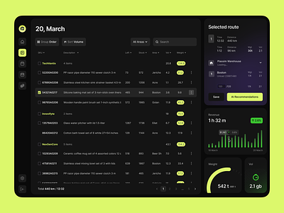 Simple Logistics Web App (CRM, Admin Panel, Dashboard, Table) admin panel ai app b2b b2c car construction crm dark dashboard delivery fleet logistic manufacture ml route saas transportation trucks web